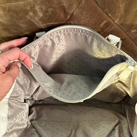 Cole Haan white satchel with multiple compartments